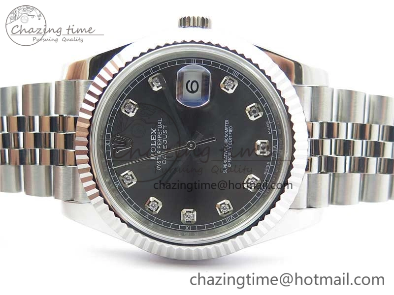 DateJust 126334 SS Noob 1:1 904L Best Edition Gray Dial Diamond on Jubilee Bracelet A Versatile 3156