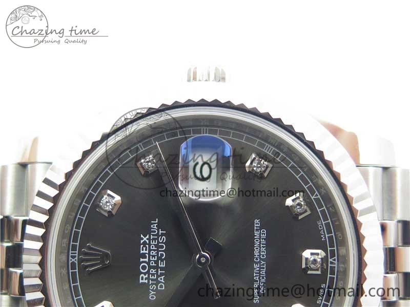 DateJust 126334 SS Noob 1:1 904L Best Edition Gray Dial Diamond on Jubilee Bracelet A Versatile 3156