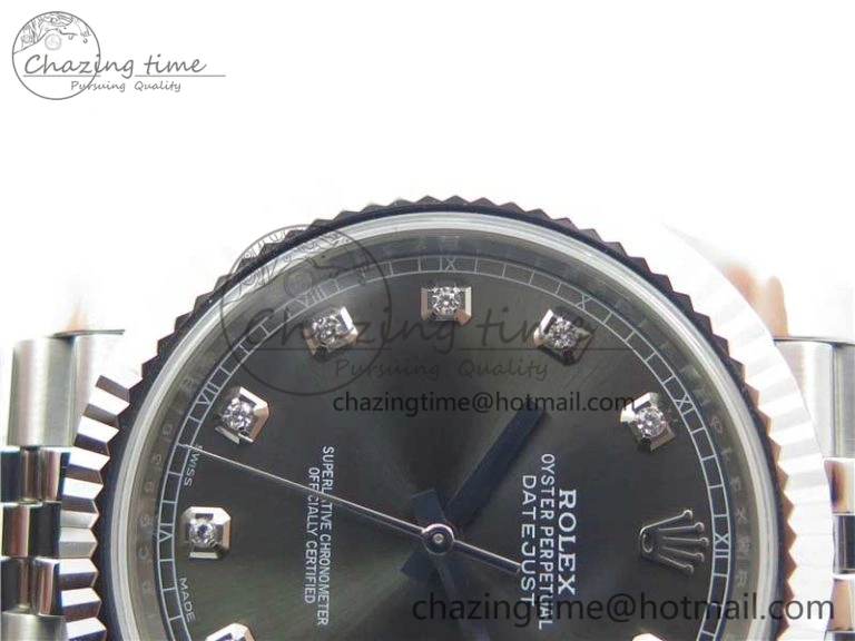 DateJust 126334 SS Noob 1:1 904L Best Edition Gray Dial Diamond on Jubilee Bracelet A Versatile 3156