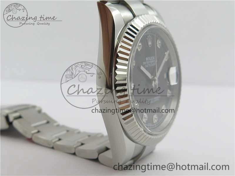 DateJust 126334 SS Noob 1:1 904L Best Edition Gray Dial Diamond on Oyster Bracelet A Stylish 3167