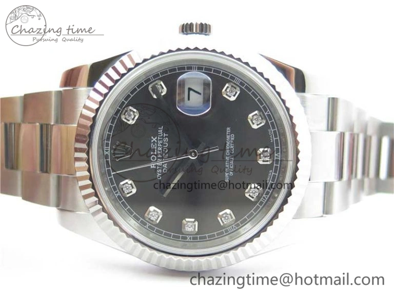 DateJust 126334 SS Noob 1:1 904L Best Edition Gray Dial Diamond on Oyster Bracelet A Stylish 3167