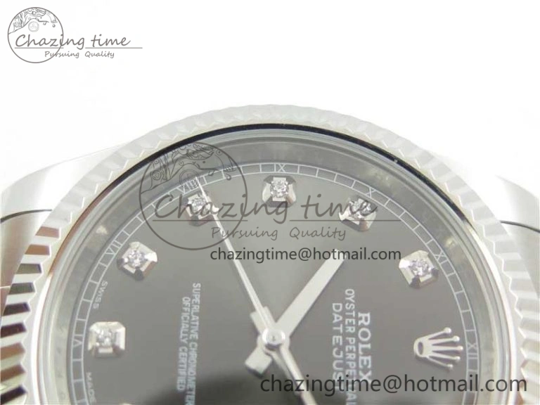 DateJust 126334 SS Noob 1:1 904L Best Edition Gray Dial Diamond on Oyster Bracelet A Stylish 3167
