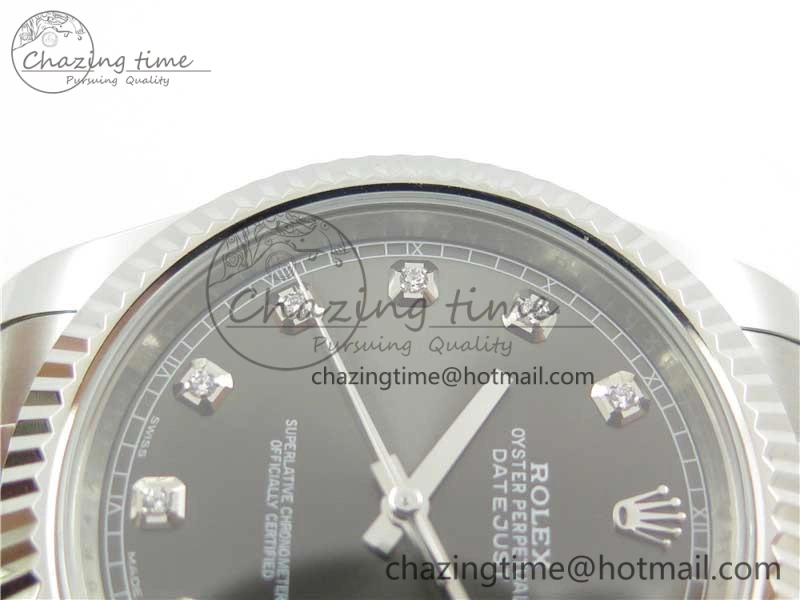 DateJust 126334 SS Noob 1:1 904L Best Edition Gray Dial Diamond on Oyster Bracelet A Stylish 3167