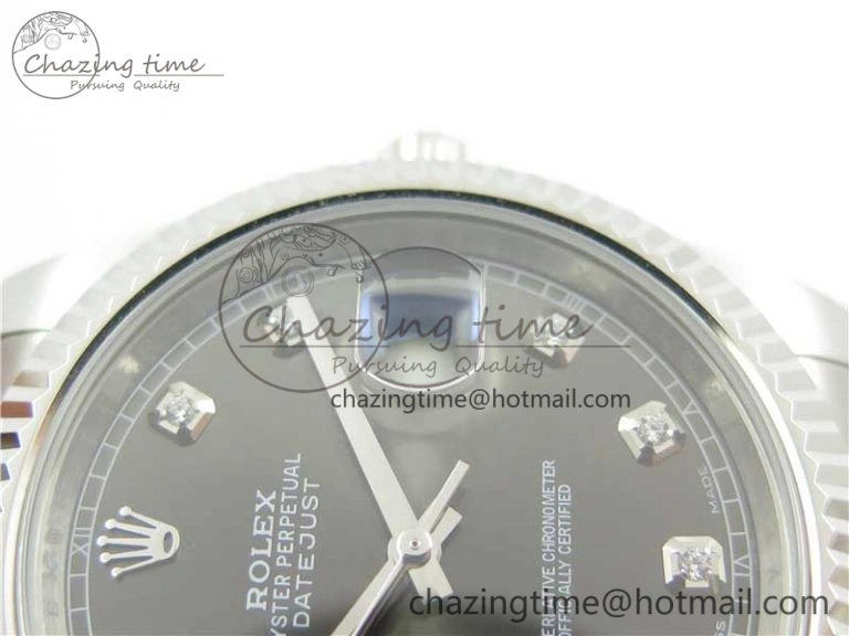 DateJust 126334 SS Noob 1:1 904L Best Edition Gray Dial Diamond on Oyster Bracelet A Stylish 3167