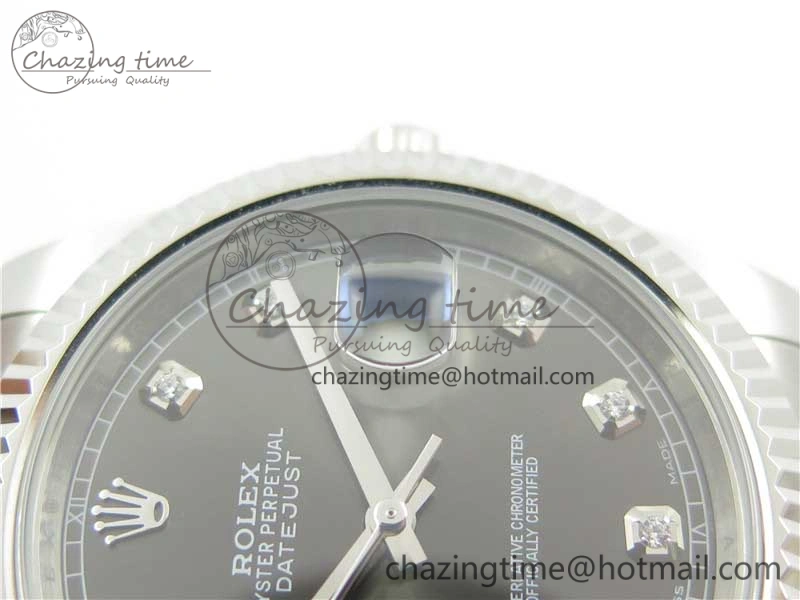 DateJust 126334 SS Noob 1:1 904L Best Edition Gray Dial Diamond on Oyster Bracelet A Stylish 3167