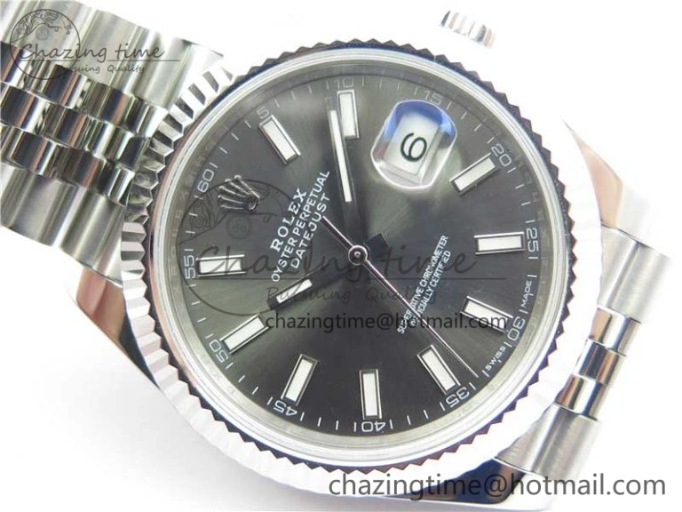 DateJust 126334 SS Noob 1:1 904L Best Edition Gray Dial Stick Markers on Jubilee Bracelet A WaterResistant 3158