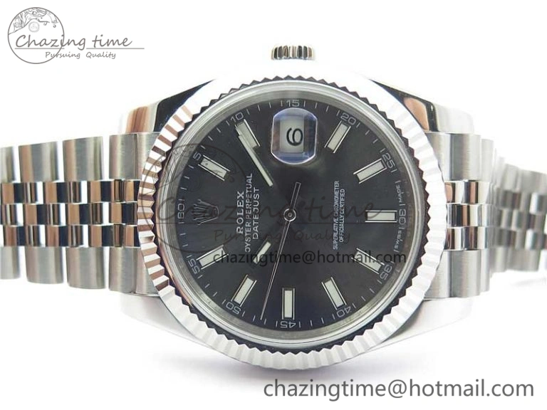 DateJust 126334 SS Noob 1:1 904L Best Edition Gray Dial Stick Markers on Jubilee Bracelet A WaterResistant 3158
