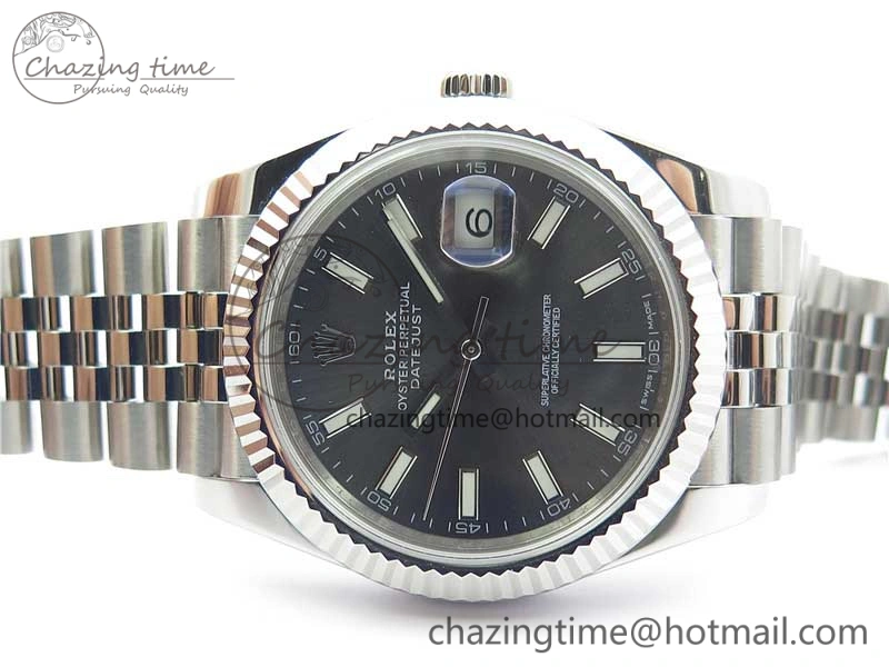 DateJust 126334 SS Noob 1:1 904L Best Edition Gray Dial Stick Markers on Jubilee Bracelet A WaterResistant 3158