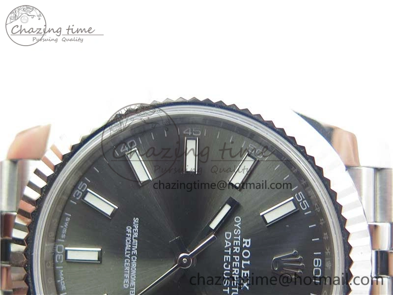 DateJust 126334 SS Noob 1:1 904L Best Edition Gray Dial Stick Markers on Jubilee Bracelet A WaterResistant 3158