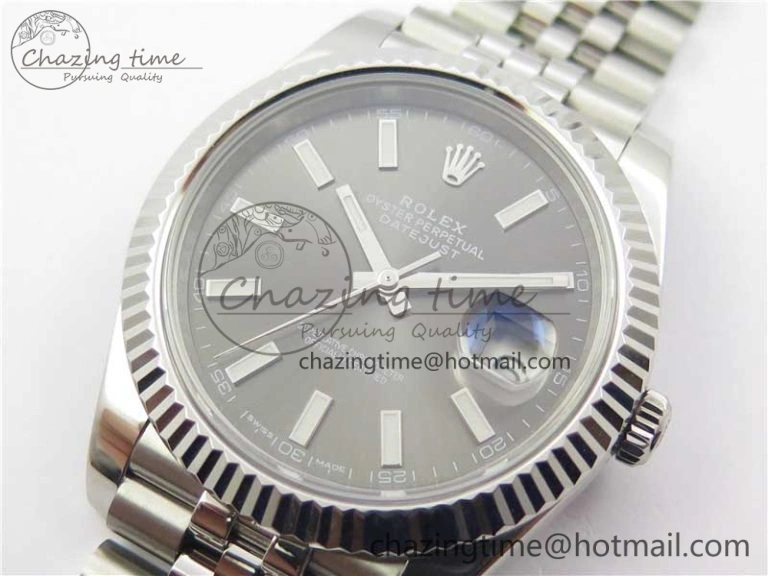 DateJust 126334 SS Noob 1:1 904L Best Edition Gray Dial Stick Markers on Jubilee Bracelet A WaterResistant 3158