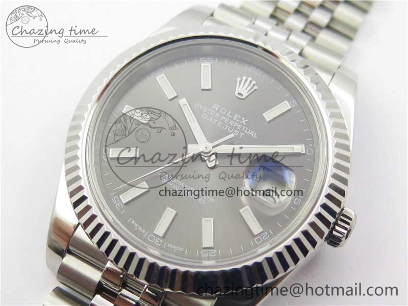 DateJust 126334 SS Noob 1:1 904L Best Edition Gray Dial Stick Markers on Jubilee Bracelet A WaterResistant 3158