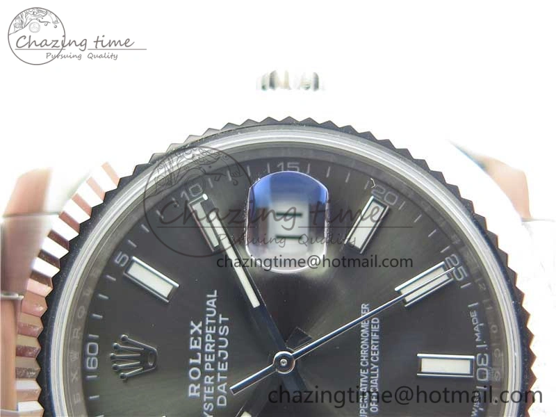 Effortless DateJust 126334 SS Noob 1:1 904L Best Edition Gray Dial Stick Markers on Oyster Bracelet A 3170
