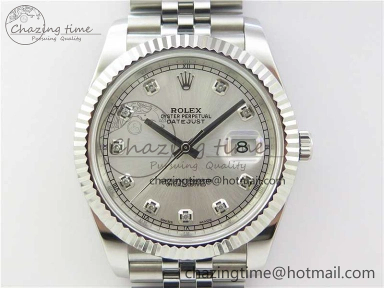 SmartChoice DateJust 126334 SS Noob 1:1 904L Best Edition Silver Dial Diamond on Jubilee Bracelet A 3152