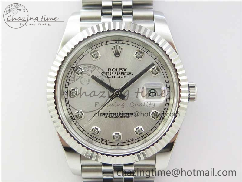 SmartChoice DateJust 126334 SS Noob 1:1 904L Best Edition Silver Dial Diamond on Jubilee Bracelet A 3152