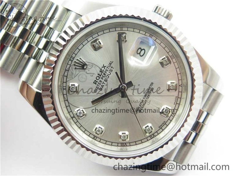 SmartChoice DateJust 126334 SS Noob 1:1 904L Best Edition Silver Dial Diamond on Jubilee Bracelet A 3152