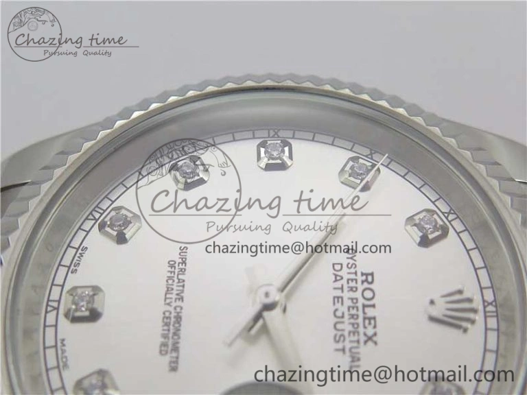 DateJust 126334 SS Noob 1:1 904L Best Edition Silver Dial Diamond on Oyster Bracelet A Casual 3159