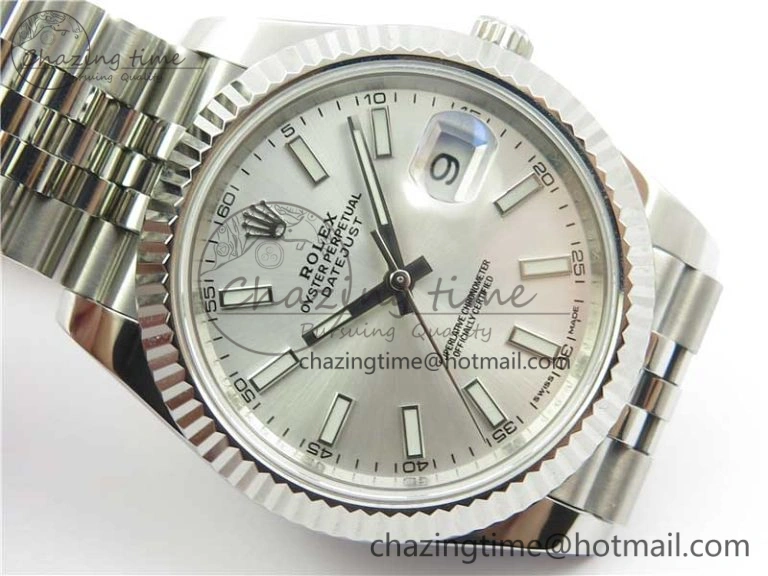Sustainable DateJust 126334 SS Noob 1:1 904L Best Edition Silver Dial Stick Markers on Jubilee Bracelet A 3154