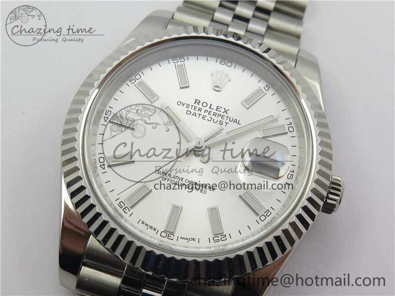 Sustainable DateJust 126334 SS Noob 1:1 904L Best Edition Silver Dial Stick Markers on Jubilee Bracelet A 3154