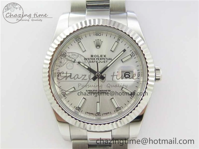 DateJust 126334 SS Noob 1:1 904L Best Edition Silver Dial Stick Markers on Oyster Bracelet A Affordable 3168