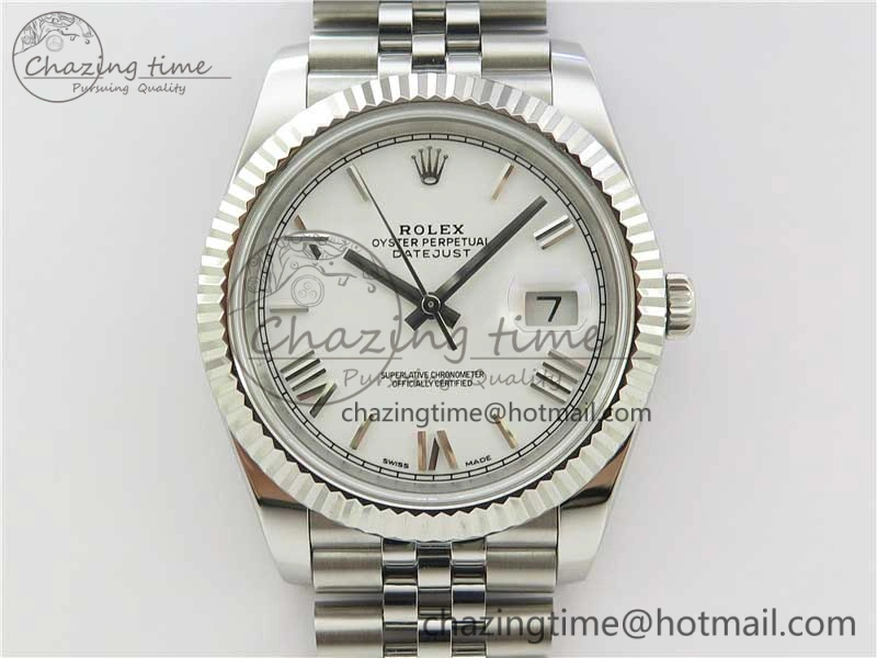 WrinkleFree DateJust 126334 SS Noob 1:1 904L Best Edition White Dial Roman Markers on Jubilee Bracelet A 3162
