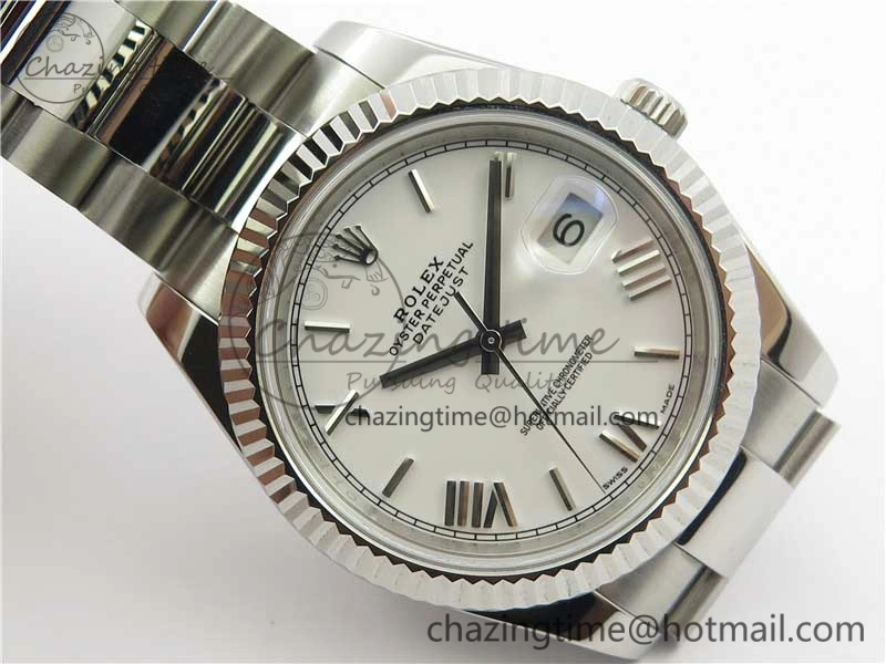 DateJust 126334 SS Noob 1:1 904L Best Edition White Dial Roman Markers on Oyster Bracelet A Stretchable 3171