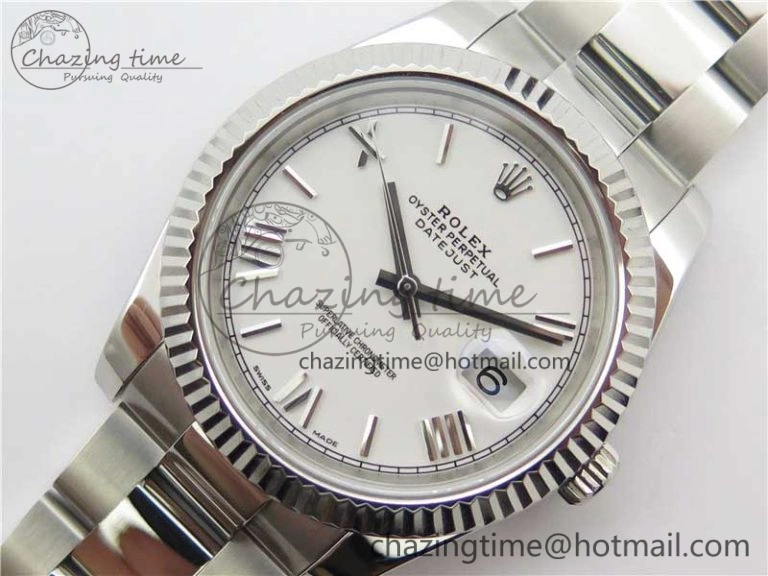 DateJust 126334 SS Noob 1:1 904L Best Edition White Dial Roman Markers on Oyster Bracelet A Stretchable 3171