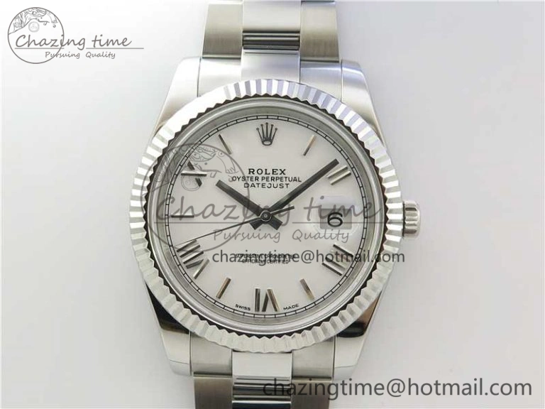 DateJust 126334 SS Noob 1:1 904L Best Edition White Dial Roman Markers on Oyster Bracelet A Stretchable 3171
