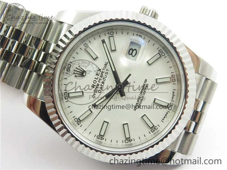 DateJust 126334 SS Noob 1:1 904L Best Edition White Dial Stick Markers on Jubilee Bracelet A Stretchable 3160