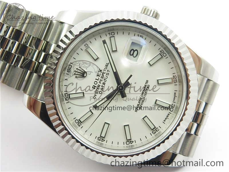 DateJust 126334 SS Noob 1:1 904L Best Edition White Dial Stick Markers on Jubilee Bracelet A Stretchable 3160