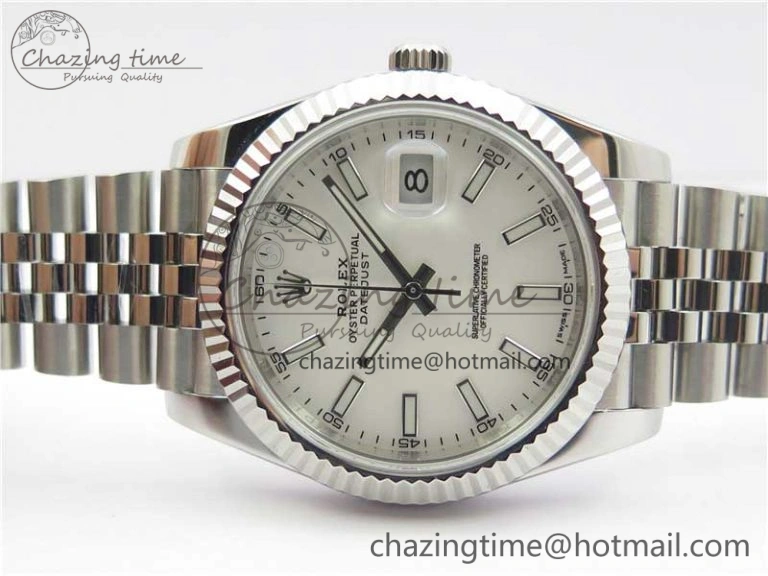 DateJust 126334 SS Noob 1:1 904L Best Edition White Dial Stick Markers on Jubilee Bracelet A Stretchable 3160