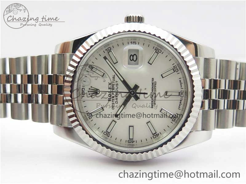 DateJust 126334 SS Noob 1:1 904L Best Edition White Dial Stick Markers on Jubilee Bracelet A Stretchable 3160