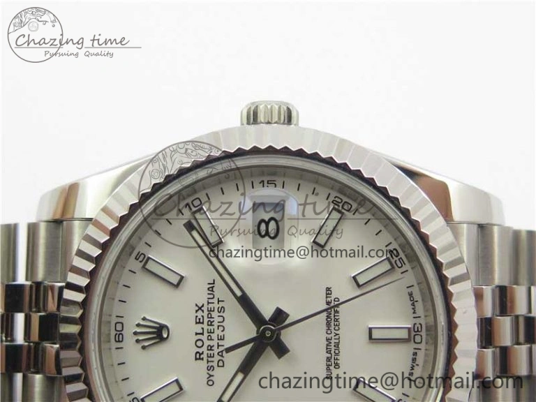 DateJust 126334 SS Noob 1:1 904L Best Edition White Dial Stick Markers on Jubilee Bracelet A Stretchable 3160