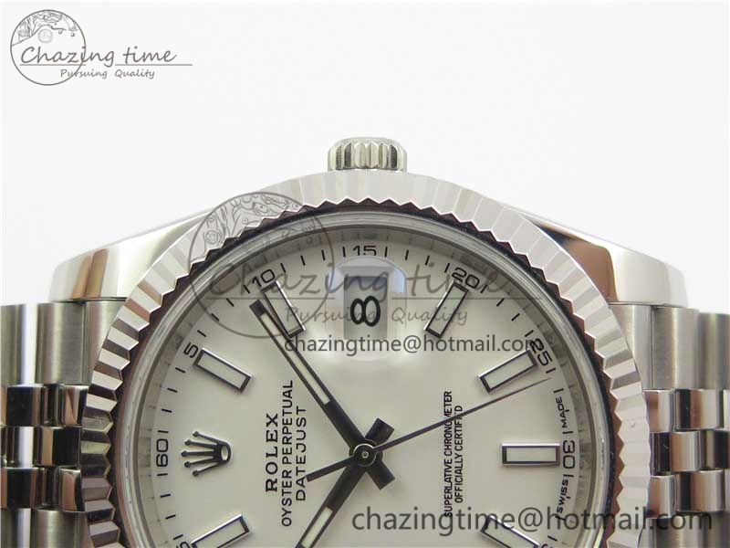 DateJust 126334 SS Noob 1:1 904L Best Edition White Dial Stick Markers on Jubilee Bracelet A Stretchable 3160