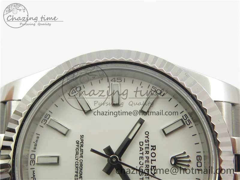 DateJust 126334 SS Noob 1:1 904L Best Edition White Dial Stick Markers on Jubilee Bracelet A Stretchable 3160
