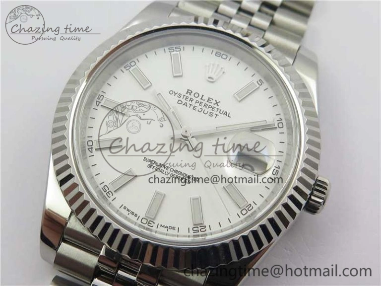 DateJust 126334 SS Noob 1:1 904L Best Edition White Dial Stick Markers on Jubilee Bracelet A Stretchable 3160