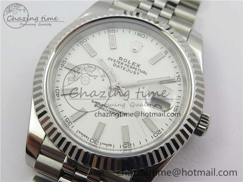DateJust 126334 SS Noob 1:1 904L Best Edition White Dial Stick Markers on Jubilee Bracelet A Stretchable 3160