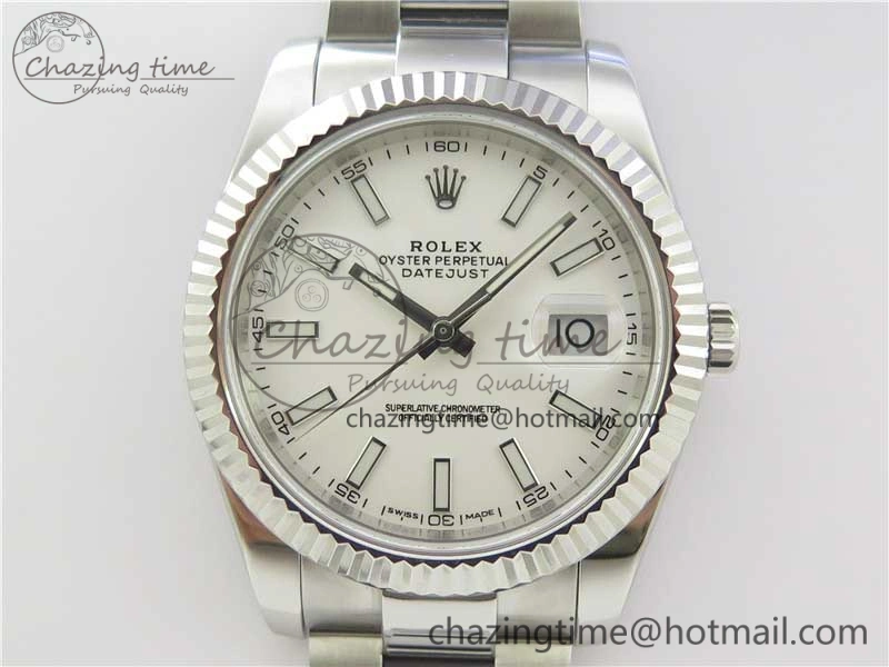 DateJust 126334 SS Noob 1:1 904L Best Edition White Dial Stick Markers on Oyster Bracelet A GoodFit 3172