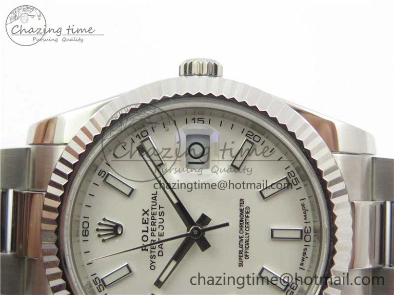 DateJust 126334 SS Noob 1:1 904L Best Edition White Dial Stick Markers on Oyster Bracelet A GoodFit 3172