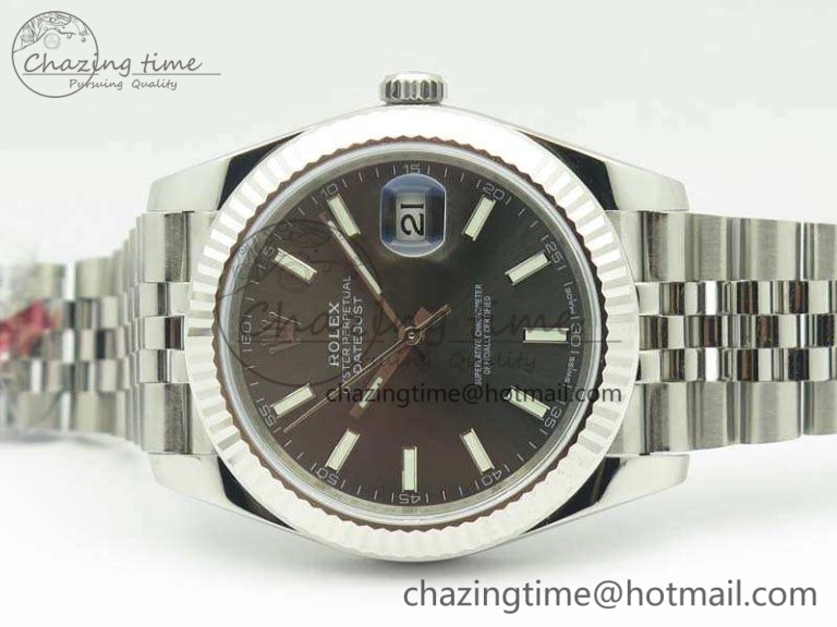 Snug DateJust 126334 SS REF 1:1 Best Edition Gray Dial Stick Markers On New Version Jubilee Bracelet A 3477