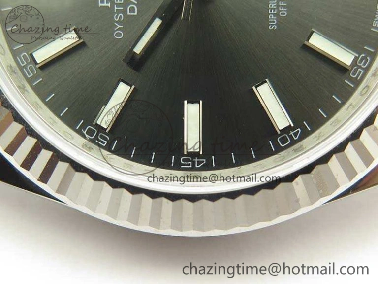 Snug DateJust 126334 SS REF 1:1 Best Edition Gray Dial Stick Markers On New Version Jubilee Bracelet A 3477