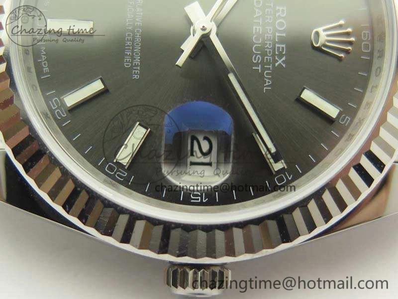 Snug DateJust 126334 SS REF 1:1 Best Edition Gray Dial Stick Markers On New Version Jubilee Bracelet A 3477