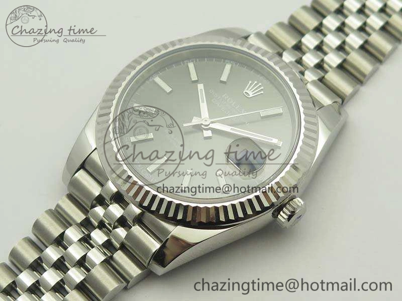 Snug DateJust 126334 SS REF 1:1 Best Edition Gray Dial Stick Markers On New Version Jubilee Bracelet A 3477