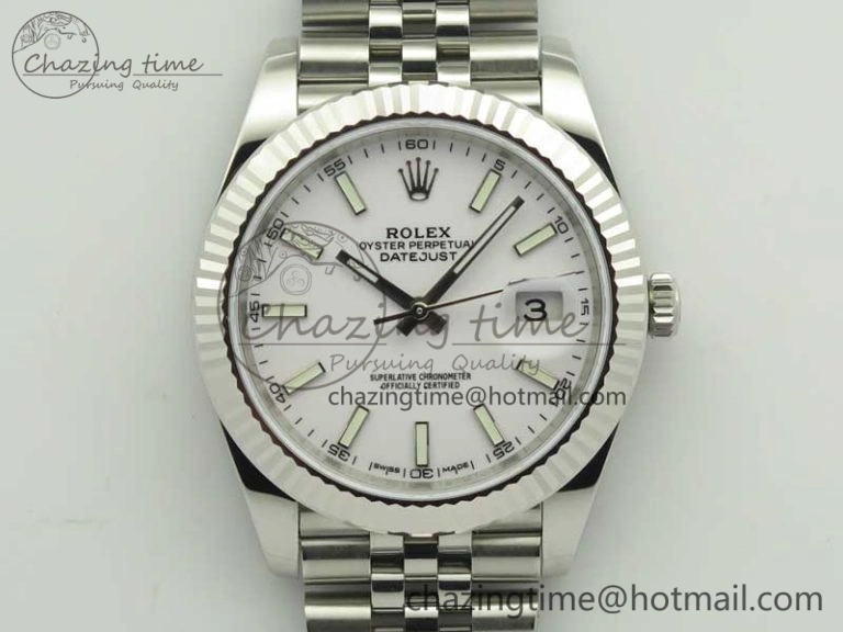 DateJust 126334 SS REF 1:1 Best Edition White Dial Stick Markers on New version Jubilee Bracelet A Thermal 3425