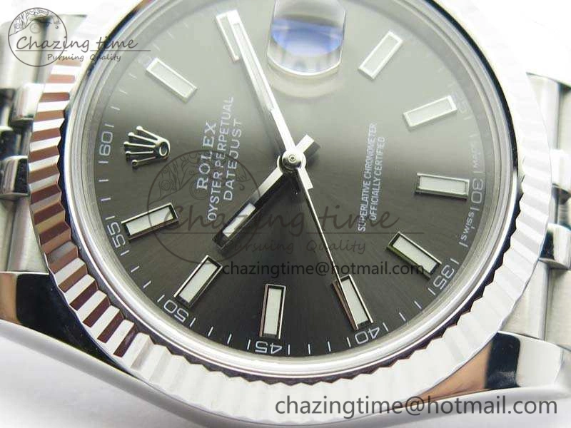 DateJust 228238 SS Noob 1:1 Best Edition Gray Dial Stick Markers On Jubilee Bracelet A Colorful 3510