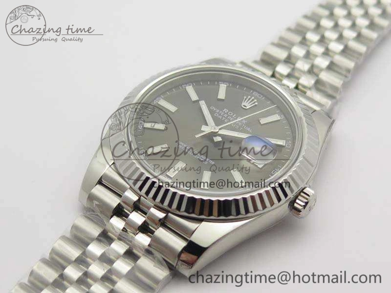DateJust 228238 SS Noob 1:1 Best Edition Gray Dial Stick Markers On Jubilee Bracelet A Colorful 3510