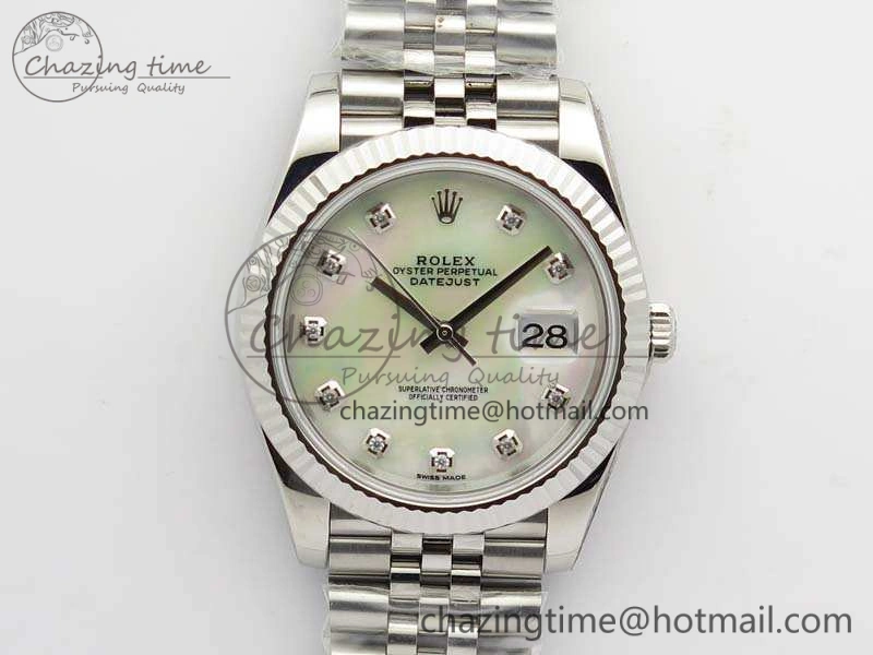 TravelReady DateJust 228238 SS Noob 1:1 Best Edition MOP Dial Diamond On Jubilee Bracelet A 3496
