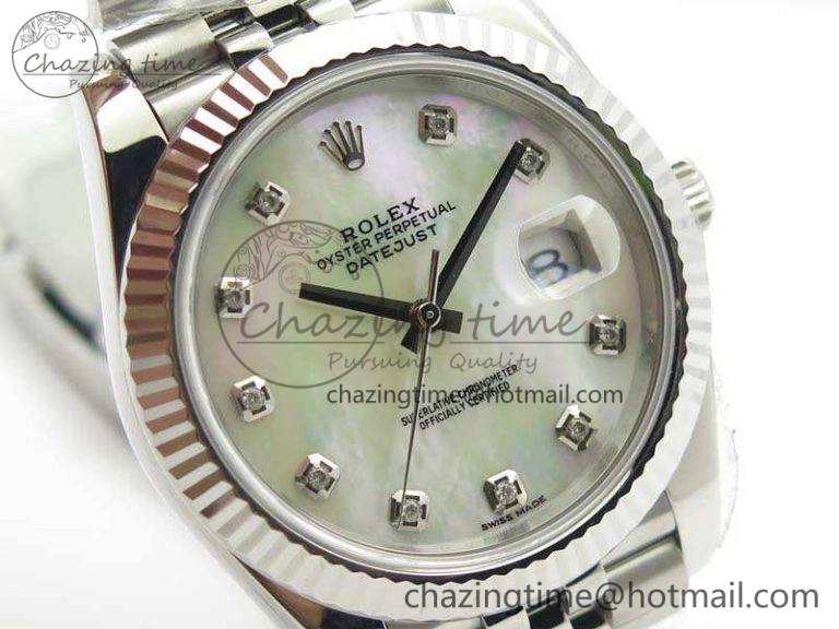 TravelReady DateJust 228238 SS Noob 1:1 Best Edition MOP Dial Diamond On Jubilee Bracelet A 3496