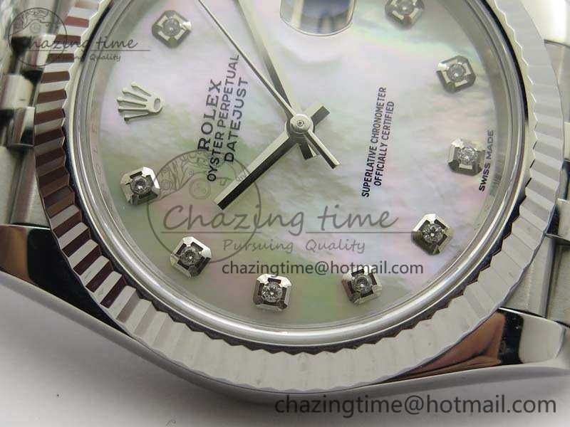 TravelReady DateJust 228238 SS Noob 1:1 Best Edition MOP Dial Diamond On Jubilee Bracelet A 3496