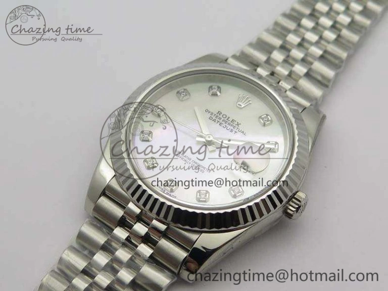 TravelReady DateJust 228238 SS Noob 1:1 Best Edition MOP Dial Diamond On Jubilee Bracelet A 3496
