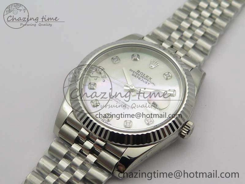 TravelReady DateJust 228238 SS Noob 1:1 Best Edition MOP Dial Diamond On Jubilee Bracelet A 3496